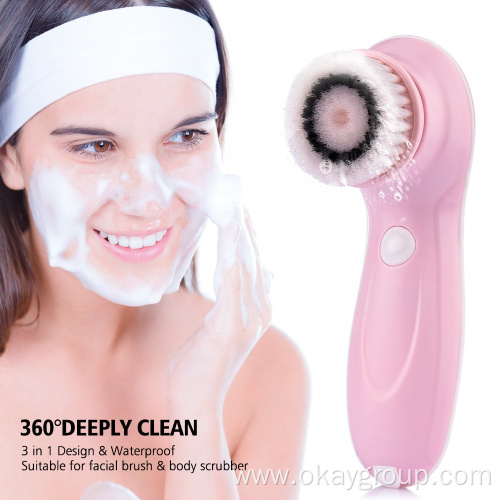 Exfoliating deep electric facial cleansing brush